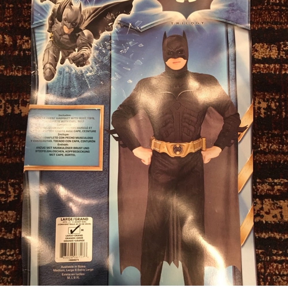 Men’s Black Batman Costume LARGE